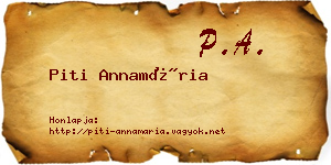 Piti Annamária névjegykártya
