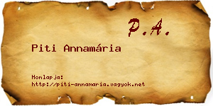 Piti Annamária névjegykártya